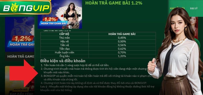 Điều kiện tham gia hoàn trả game bài Bongvip chi tiết và cụ thể